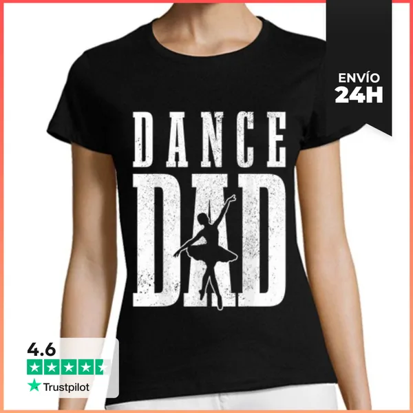 Camiseta Mujer Clásica Papá De Danza De Hombres Bailarín