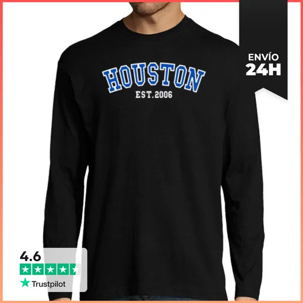 Camiseta Hombre Manga Larga Houston Est 2006 LaTostadora
