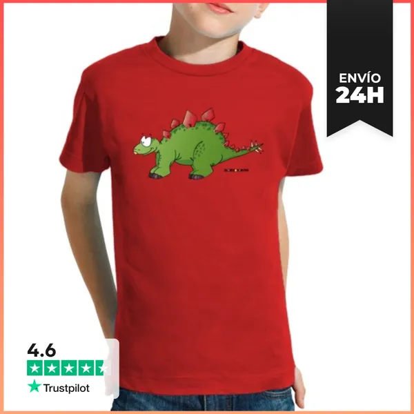 Camiseta Clásica Para Niños Estegosaurio Niñx LaTostadora