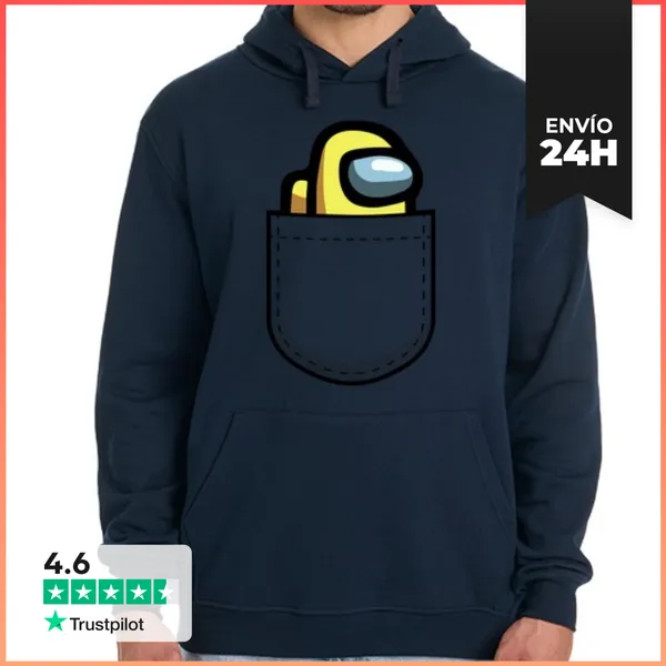Sudadera Unisex Con Capucha Among Us De Bolsillo, Amarillo