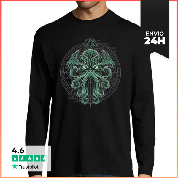 Camiseta Hombre Manga Larga Hombre, Manga Larga, Negra