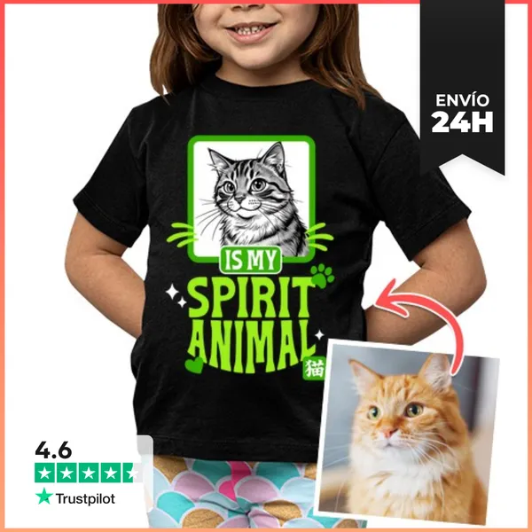 Camiseta Clásica Para Niños Efecto Manga Camiseta Cat Is My