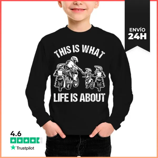 Camiseta Manga Larga Para Niños Papá De Motocross De Moto De
