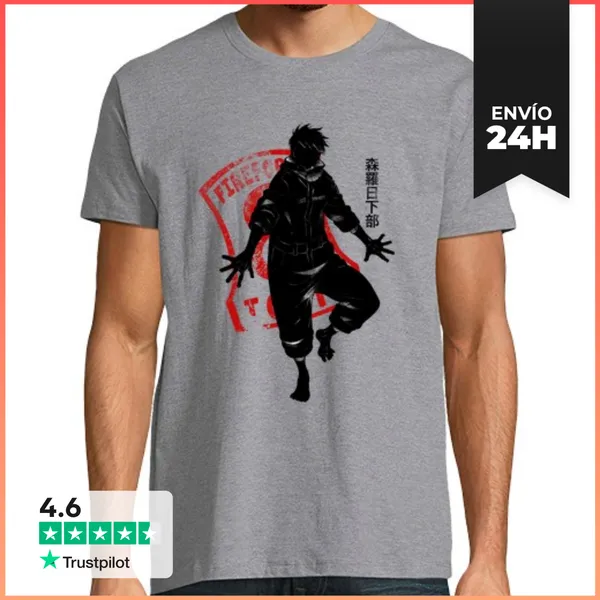 Camiseta Hombre Clásica Shinra Carmesí Kusakabe LaTostadora
