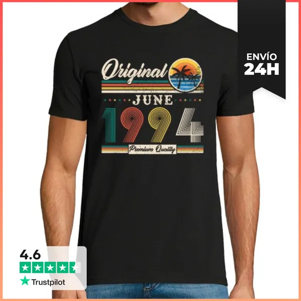 Camiseta Hombre Clásica Junio 1994 Vintage Retro Regalo