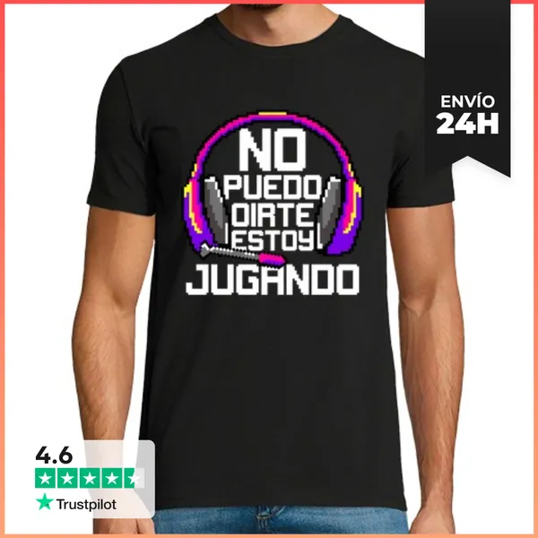 Camiseta Hombre Clásica Gamer No Puedo Oírte Estoy Jugando Gaming