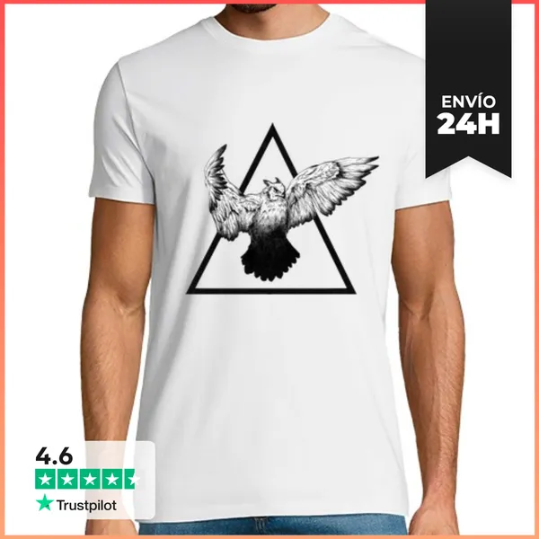 Camiseta Hombre Clásica Camiseta Ave Blanca LaTostadora