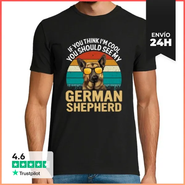 Camiseta Hombre Clásica Pastor Aleman Fresco LaTostadora