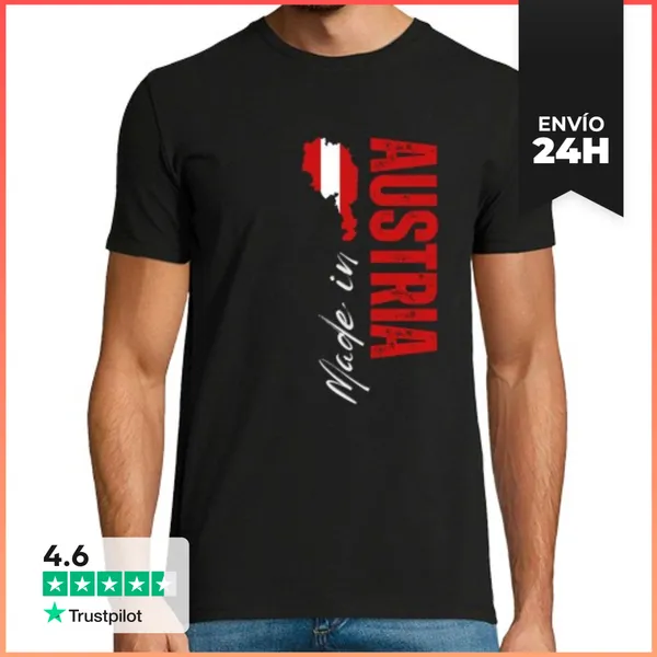 Camiseta Hombre Clásica Hecho En Austria, Amo Austria LaTostadora