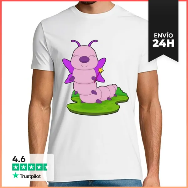 Camiseta Hombre Clásica Varita Mágica De Hada Oruga LaTostadora