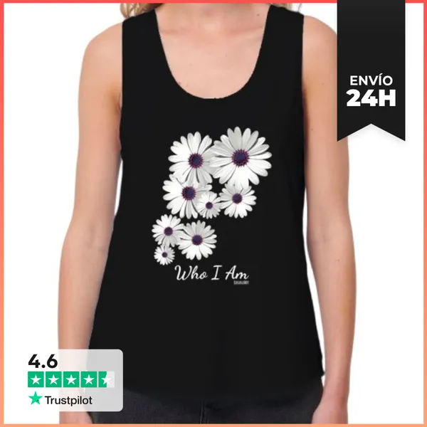 Camiseta Mujer Sin Mangas, Loose Fit Who I Am LaTostadora
