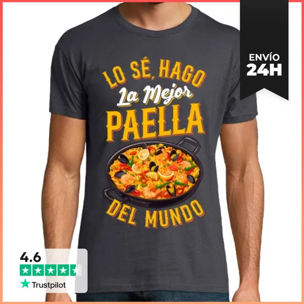Camiseta Hombre Clásica Chef Hago La Mejor Paella Del Mundo