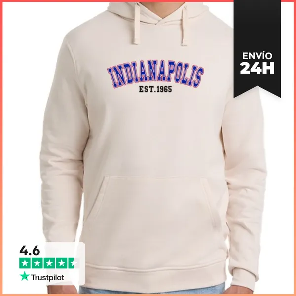 Sudadera Unisex Con Capucha Indianápolis Est 1965 LaTostadora