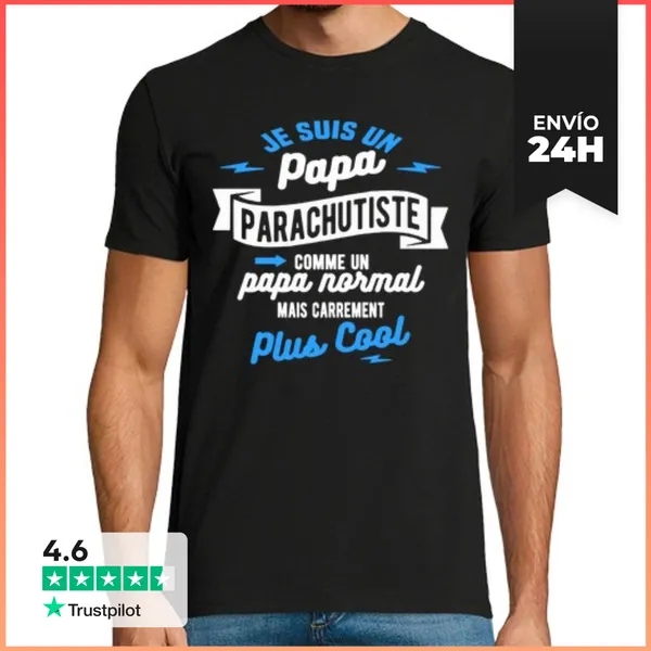Camiseta Hombre Clásica Papá Paracaidista LaTostadora