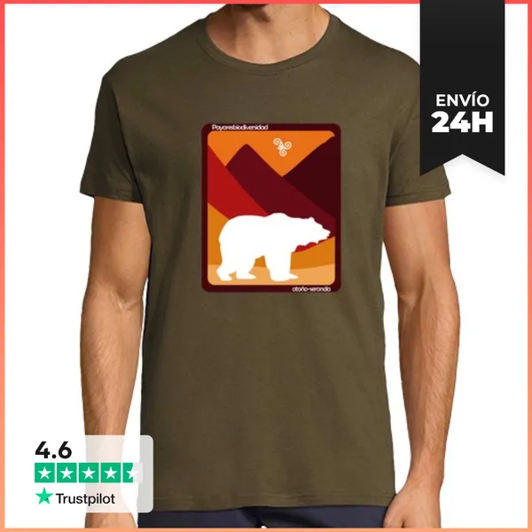 Camiseta Hombre Clásica Pajares Oso Pardo LaTostadora