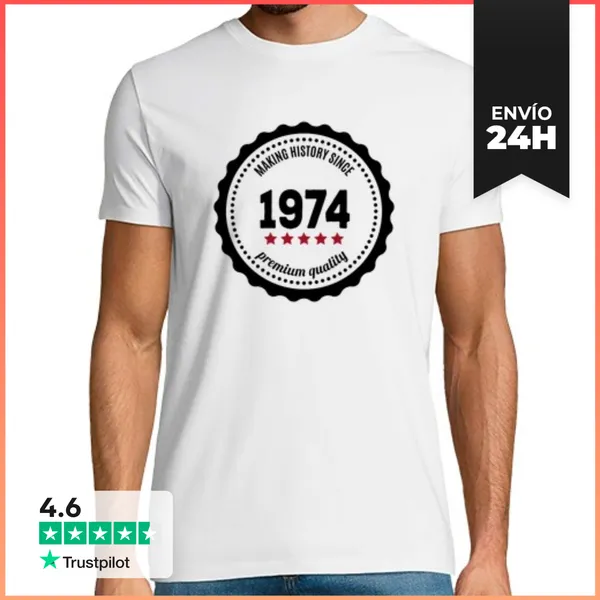 Camiseta Hombre Clásica Making History Since 1974 LaTostadora