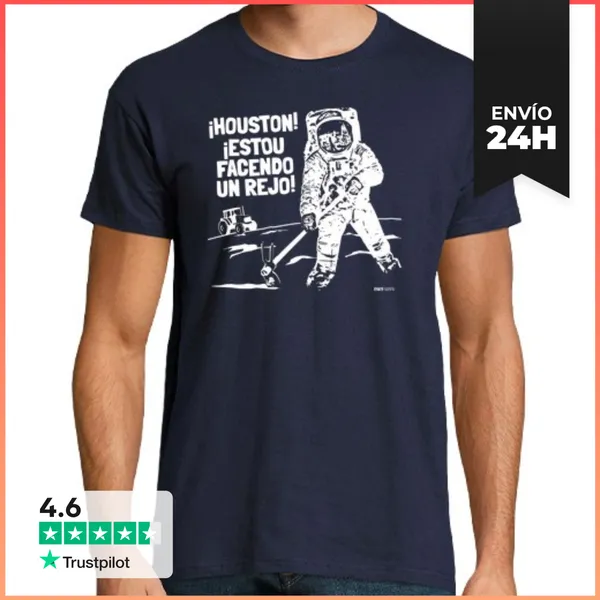 Camiseta Hombre Clásica Frase Gallega. Astronauta Galego