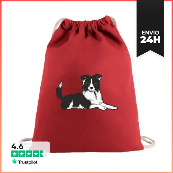 Mochila Saco Con Cuerdas Border Collie, Perro Pastor, Pastoreo,