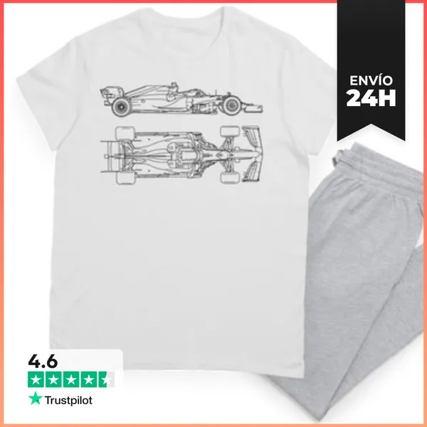 Pijama F1 SILUETA COCHE INGENIERO GRAN PREMIO LaTostadora