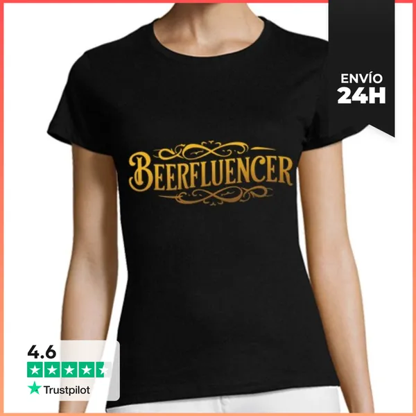 Camiseta Mujer Clásica Beerfluencer Beer Cerveza Influencer