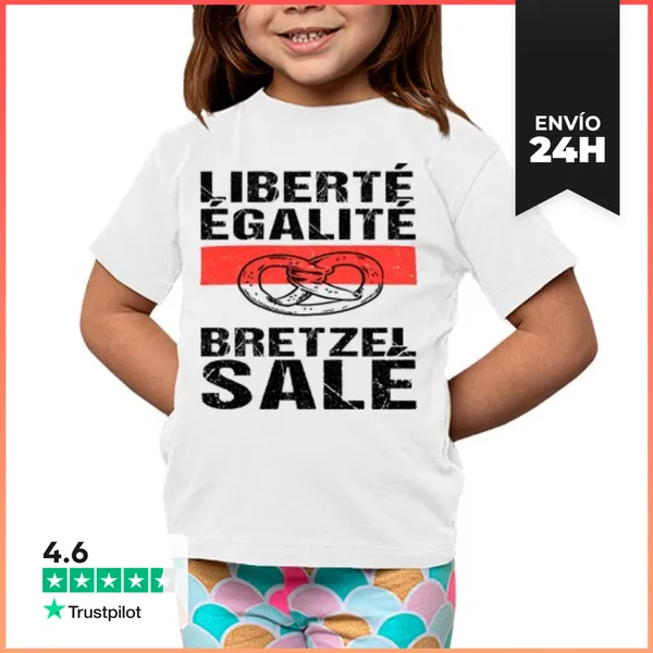 Camiseta Clásica Para Niños Libertad Igualdad Bretzel Salado
