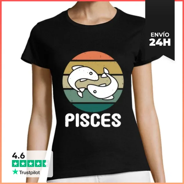 Camiseta Mujer Clásica Camiseta Piscis LaTostadora