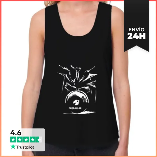 Camiseta Mujer Sin Mangas, Loose Fit El Bateria LaTostadora