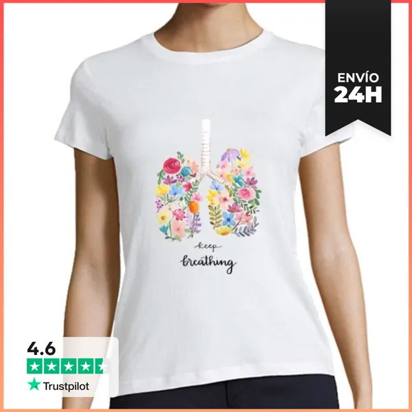 Camiseta Mujer Clásica Keep Breathing LaTostadora
