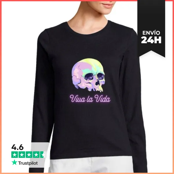 Camiseta Mujer Manga Larga Viva La Vida LaTostadora