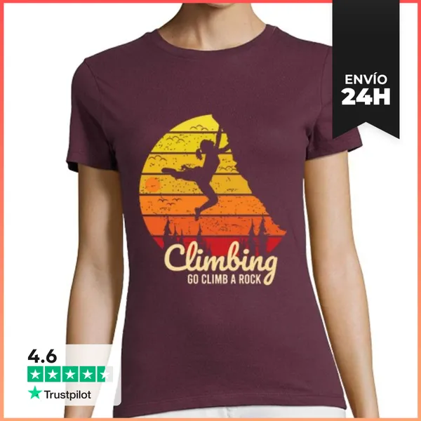 Camiseta Mujer Clásica Climbing A Rock LaTostadora