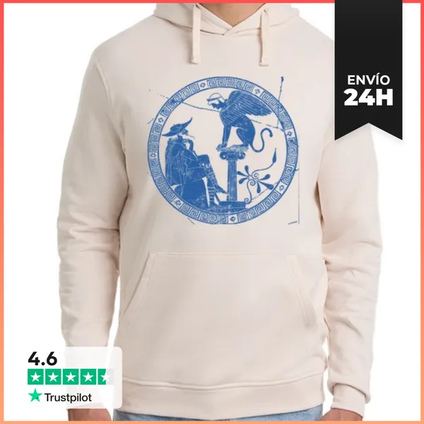 Sudadera Unisex Con Capucha Grecia 2 Azul LaTostadora