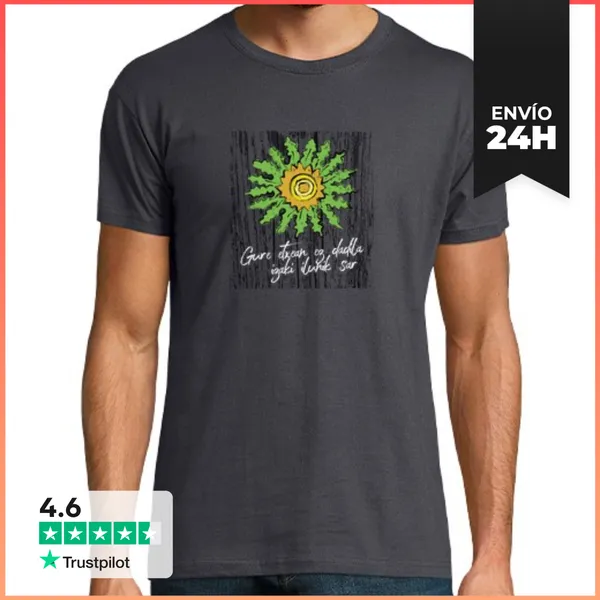 Camiseta Hombre Clásica Gure Etxean Ez Dadila Izaki Ilunik Sar