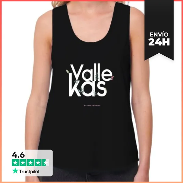 Camiseta Mujer Sin Mangas, Loose Fit Mujer, Sin Mangas, Negra