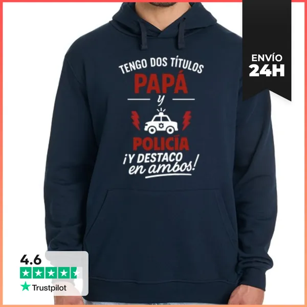 Sudadera Unisex Con Capucha Papa Y Policia Idea Regalo