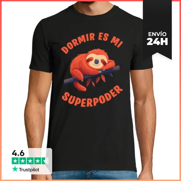 Camiseta Hombre Clásica Dormir Es Mi Superpoder, Dormilón