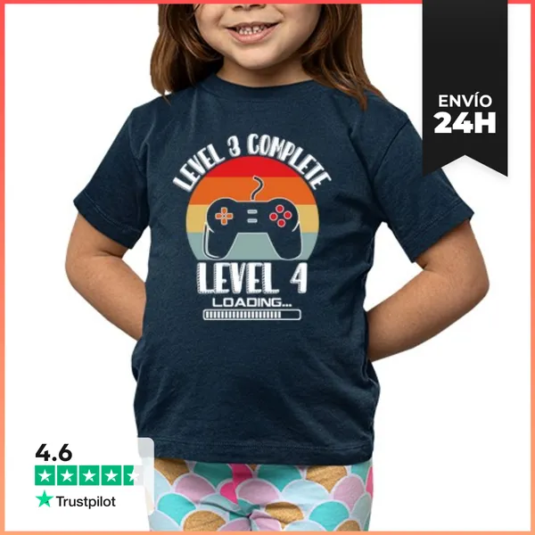 Camiseta Clásica Para Niños Nivel 3 Completo Nivel 4 Cargando
