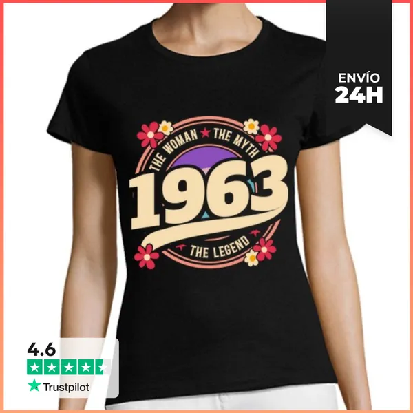 Camiseta Mujer Clásica Mujer Leyenda 1963 60 Años Cumpleaños