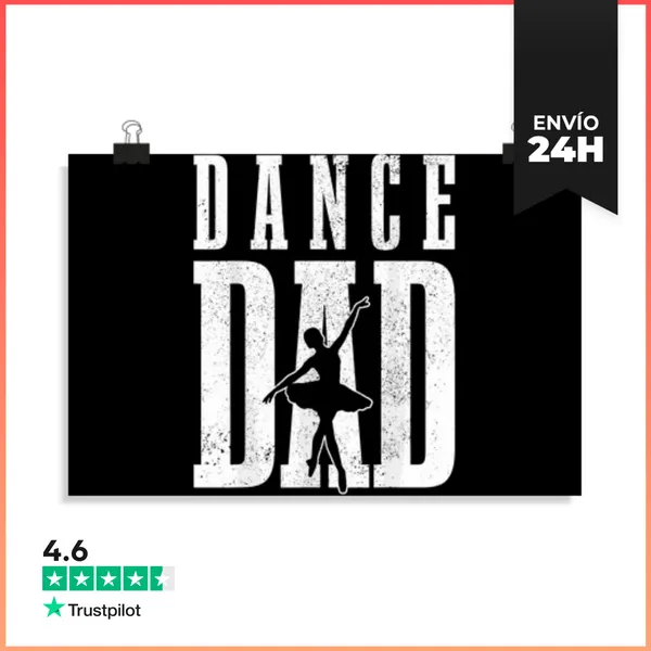Póster Horizontal Papá De Danza De Hombres Bailarín Bailarína