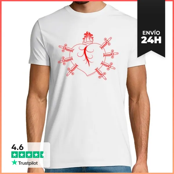 Camiseta Hombre Clásica Los Siete Dolores De María · Rojo