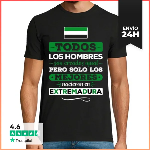 Camiseta Hombre Clásica Los Mejores Nacieron En Extremadura