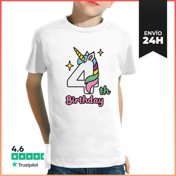 Camiseta Clásica Para Niños 4th Unicorn LaTostadora