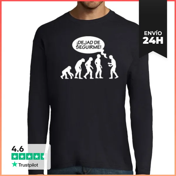 Camiseta Hombre Manga Larga Dejad De Seguirme LaTostadora
