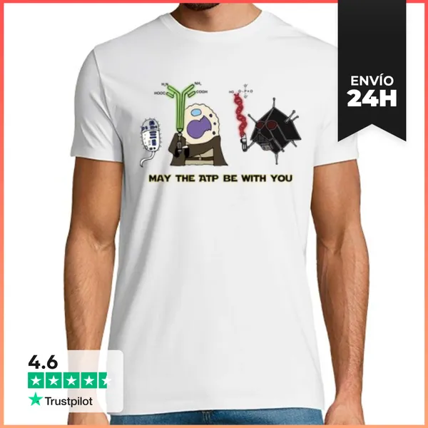 Camiseta Hombre Clásica BioStar Wars (Colores Claros) LaTostadora