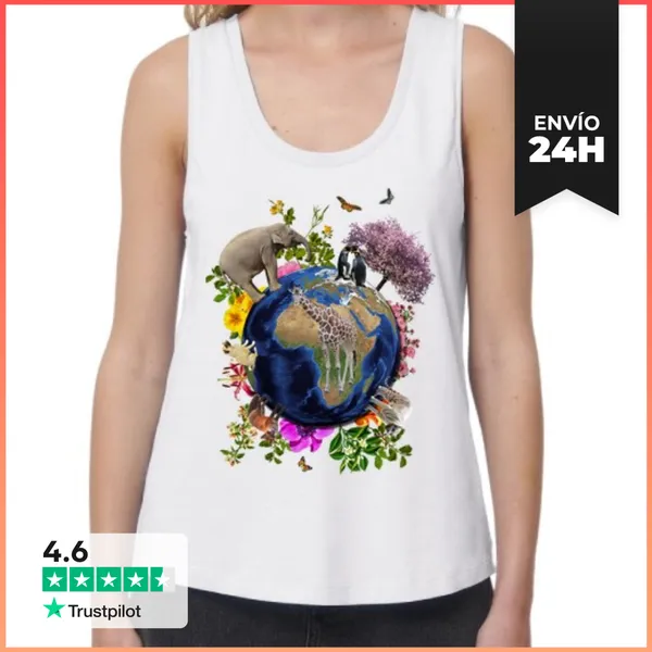 Camiseta Mujer Sin Mangas, Loose Fit Madre Tierra LaTostadora