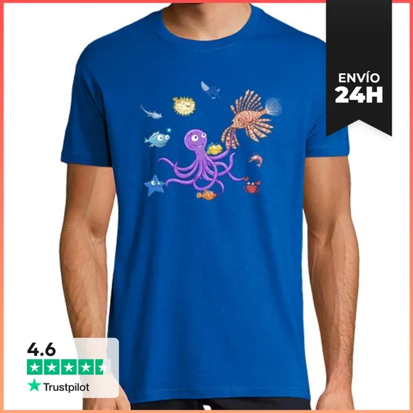 Camiseta Hombre Clásica Fiesta Pulpo LaTostadora