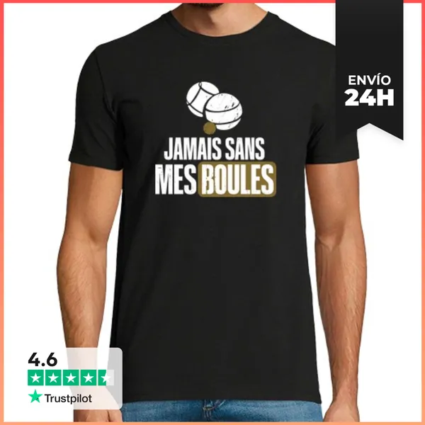 Camiseta Hombre Clásica Nunca Sin Mis Bolas De Petanca