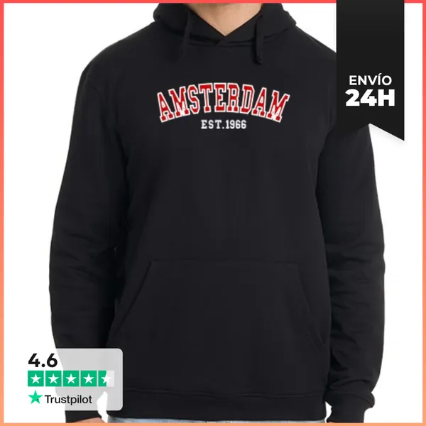 Sudadera Unisex Con Capucha Ámsterdam Est 1966 LaTostadora