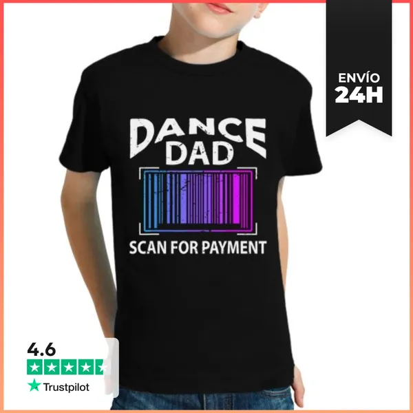 Camiseta Clásica Para Niños Papá Divertido Baila Escanear Para