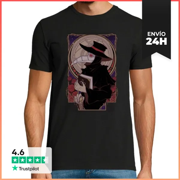 Camiseta Hombre Clásica Doctor De La Peste Oscura LaTostadora