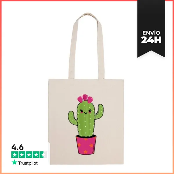 Bolsa De Tela Cactus Kawaii LaTostadora
